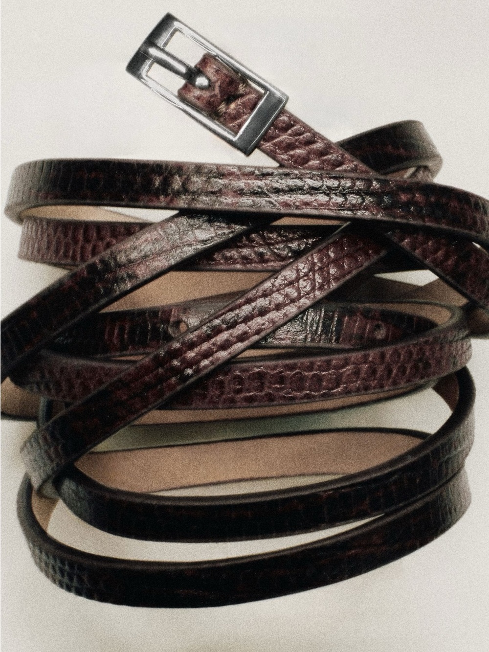 NWT (size M/L) COS SKINNY DOUBLE-WRAP LEATHER BELT - Picture 5 of 7